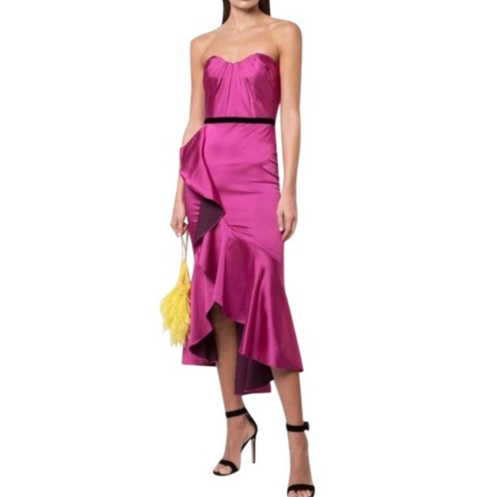Marchesa Notte Dress in Hot Pink